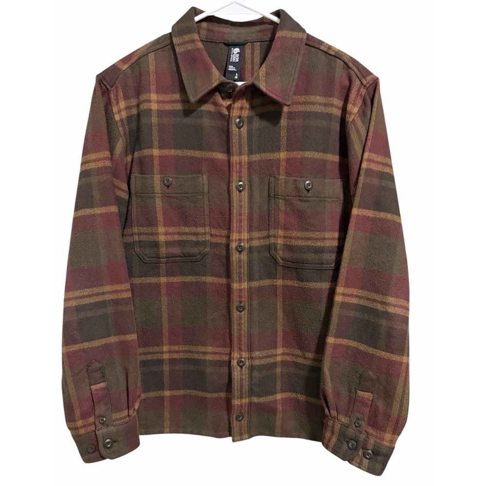 Mountain Hardwear Plusher Plaid‎ Flannel Shirt Hiking Outdoor Men's Size Large